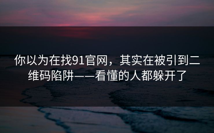 你以为在找91官网，其实在被引到二维码陷阱——看懂的人都躲开了